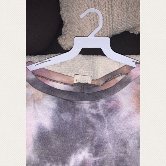 Grey/mauve Tie Dye Short Sleeve Tunic Top - Picture 11 of 14